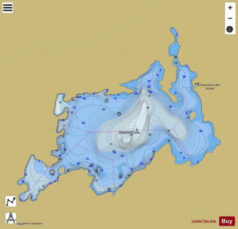 Sauerbrei Lake depth contour Map - i-Boating App