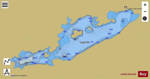 Legris Lake depth contour Map - i-Boating App