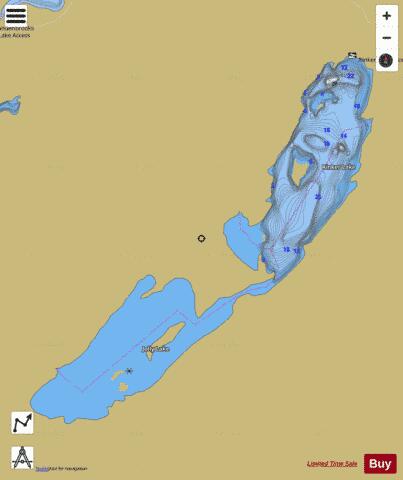 Rinker Lake depth contour Map - i-Boating App