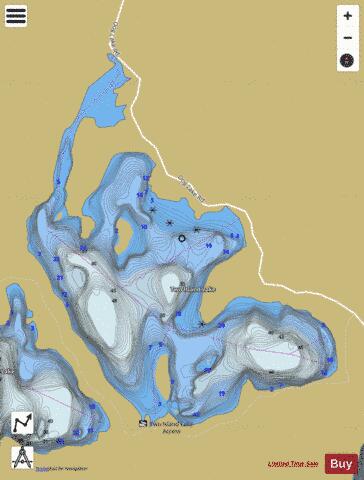 Two Island Lake depth contour Map - i-Boating App