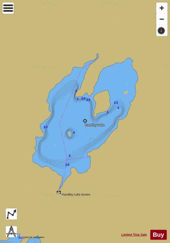 Handley Lake depth contour Map - i-Boating App