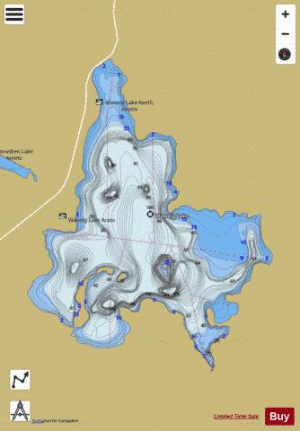 Waweig Lake depth contour Map - i-Boating App