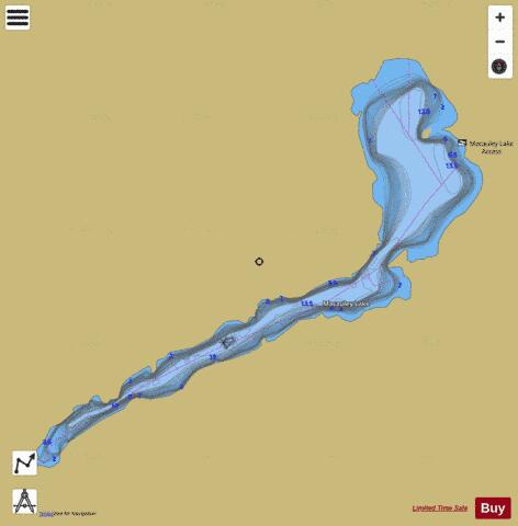 Macauley Lake depth contour Map - i-Boating App