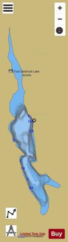 Twinredblox Lake depth contour Map - i-Boating App