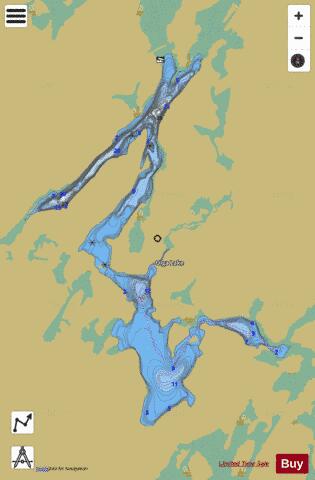 Olga Lake depth contour Map - i-Boating App