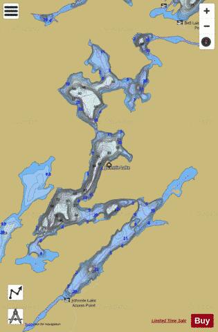 Johnnie Lake depth contour Map - i-Boating App