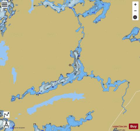 Barrel Lake depth contour Map - i-Boating App