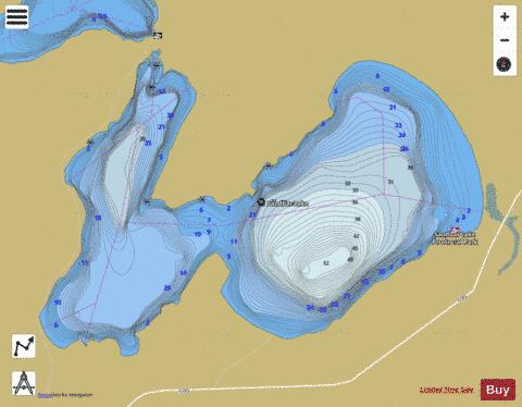 Sandbar Lake depth contour Map - i-Boating App