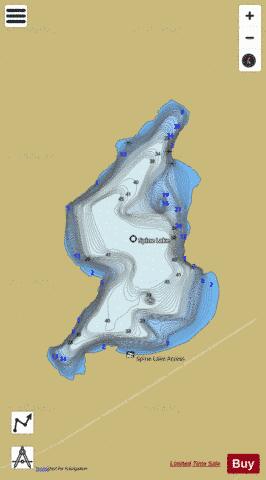 Spine Lake depth contour Map - i-Boating App