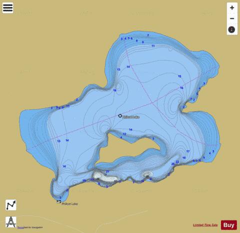 Philcot Lake depth contour Map - i-Boating App