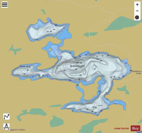 Medicine Lake depth contour Map - i-Boating App