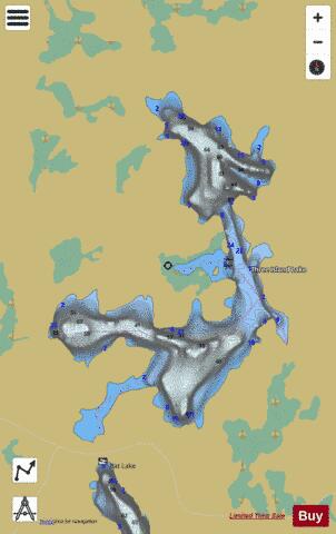 Three Island Lake depth contour Map - i-Boating App