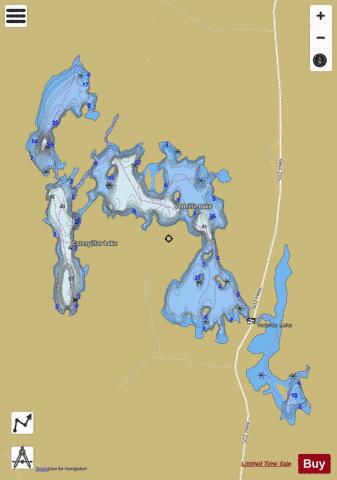Vedette Lake depth contour Map - i-Boating App