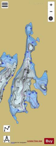 Cut Lake depth contour Map - i-Boating App