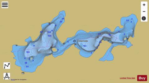 Bound Lake depth contour Map - i-Boating App