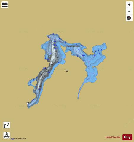 Polyanthus Lake depth contour Map - i-Boating App