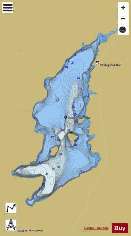 Postagoni Lake depth contour Map - i-Boating App
