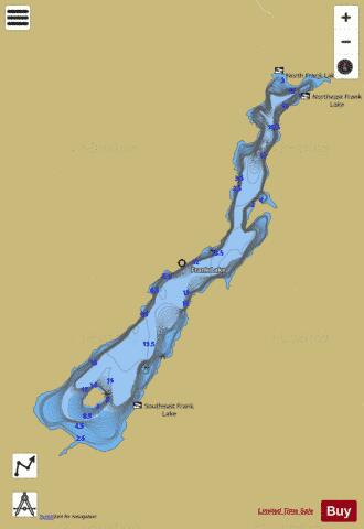 Frank Lake depth contour Map - i-Boating App