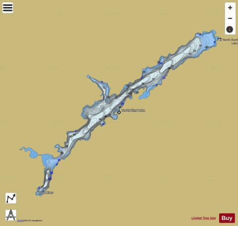 Northwind Lake depth contour Map - i-Boating App