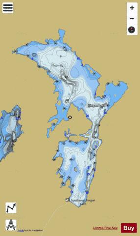 Forgan Lake depth contour Map - i-Boating App
