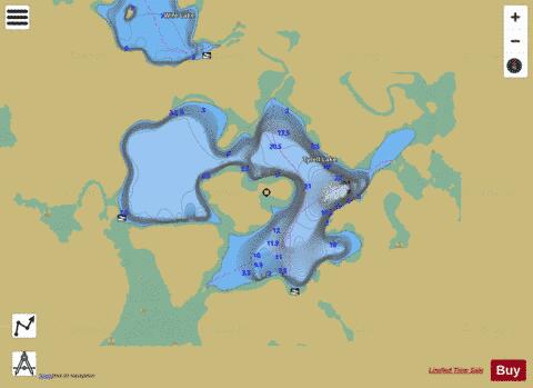 Tyrell Lake depth contour Map - i-Boating App