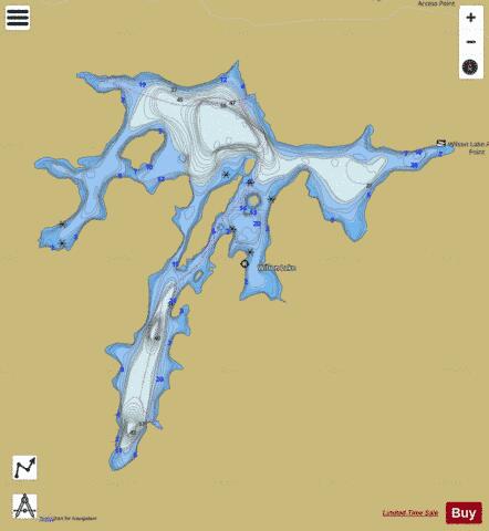Wilson Lake depth contour Map - i-Boating App