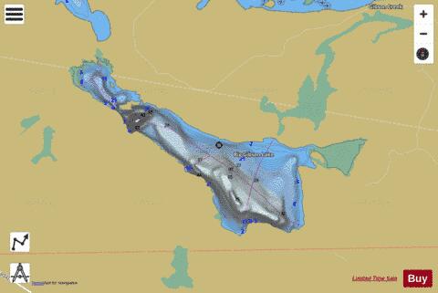 Big Gibson Lake depth contour Map - i-Boating App