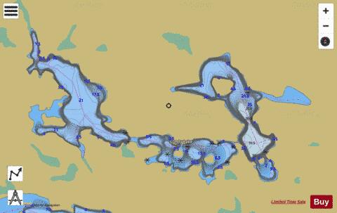 Gundy Lake depth contour Map - i-Boating App