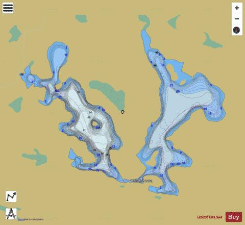 Whitefish Lake depth contour Map - i-Boating App