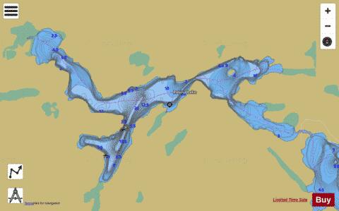 Rosina Lake depth contour Map - i-Boating App