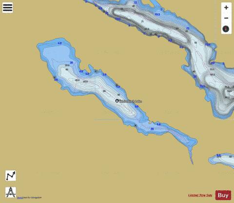 Whitebirch Lake depth contour Map - i-Boating App