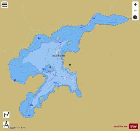Muskosung Lake depth contour Map - i-Boating App