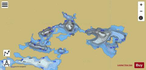 Quintet Lakes depth contour Map - i-Boating App