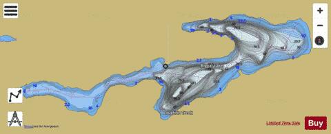Biggar Lake depth contour Map - i-Boating App