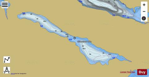 Waterclear Lake depth contour Map - i-Boating App