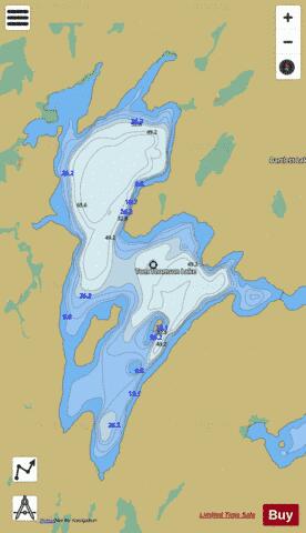 Tom Thomson Lake depth contour Map - i-Boating App
