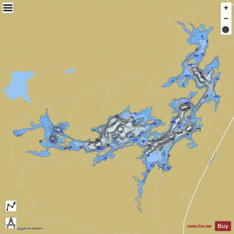 Eels Lake depth contour Map - i-Boating App