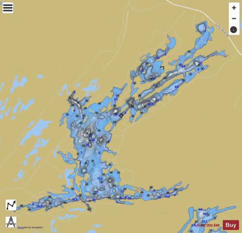 Kasshabog Lake depth contour Map - i-Boating App