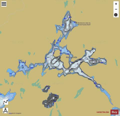 Sherborne Lake depth contour Map - i-Boating App