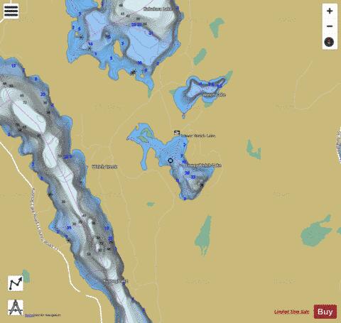 Lower Welch Lake depth contour Map - i-Boating App