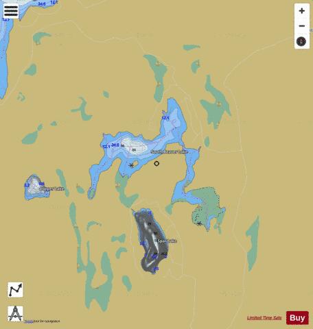 South Beaver Lake depth contour Map - i-Boating App