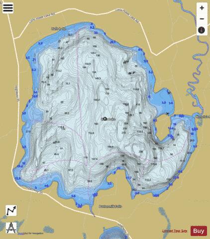 Halls Lake depth contour Map - i-Boating App