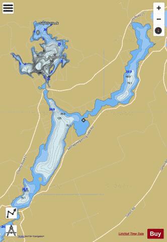 Kashagawigamog Lake depth contour Map - i-Boating App