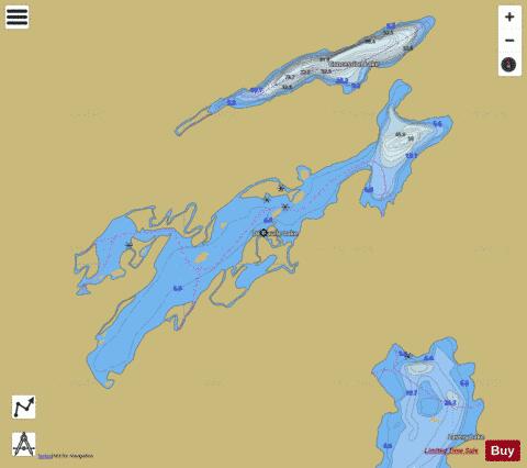 De Gaulle Lake depth contour Map - i-Boating App