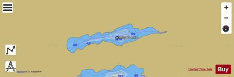 Beanpole Lake depth contour Map - i-Boating App