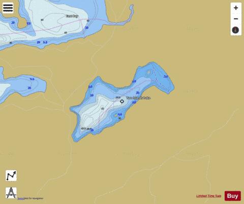 Two Islands Lake depth contour Map - i-Boating App