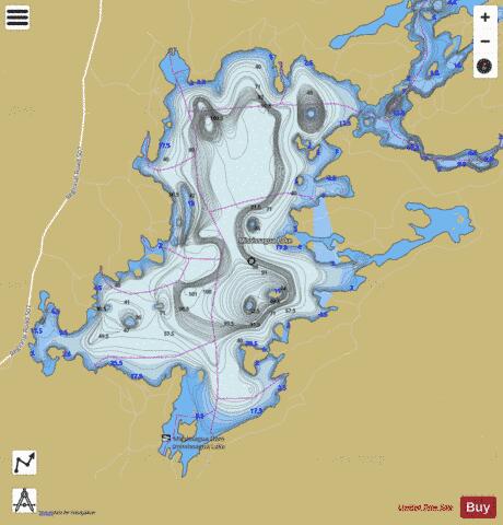 Mississagua Lake depth contour Map - i-Boating App