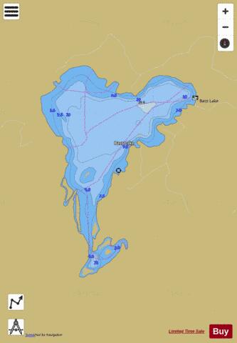Bass Lake depth contour Map - i-Boating App