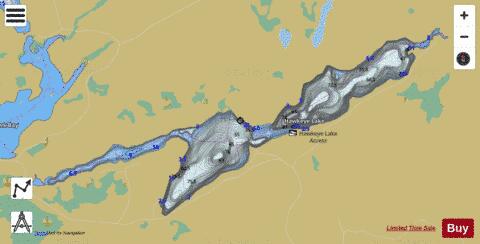Hawkeye Lake depth contour Map - i-Boating App