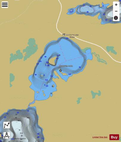 Madalaine Lake depth contour Map - i-Boating App